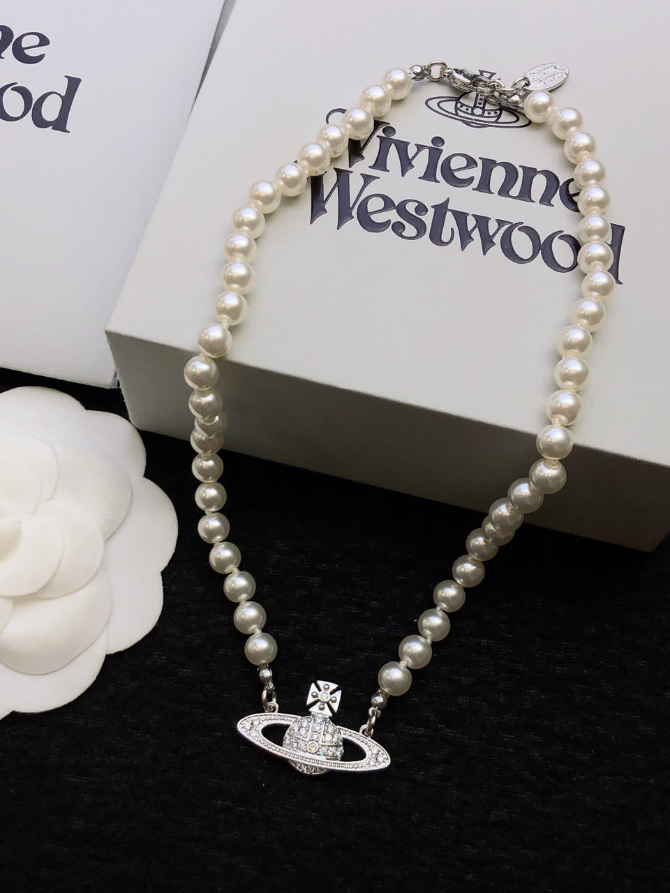 Vivienne Westwood Pearl Necklace with Orb Pendant